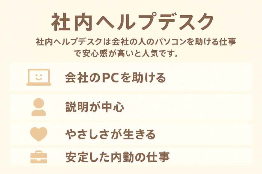 社内ヘルプデスク-30代既婚・子なし女性の転職で人気の業界・職種！