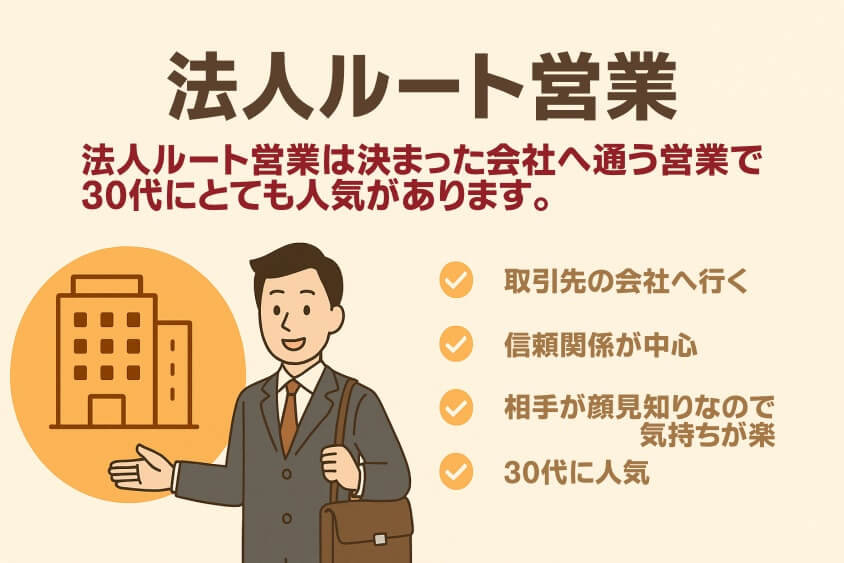 法人ルート営業-30代既婚・子なし女性の転職で人気の業界・職種！