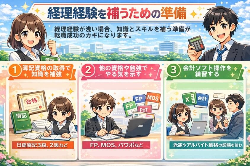経理経験を補うための準備-経理職が未経験や浅い経験でも大丈夫！転職成功の鍵と面接突破法