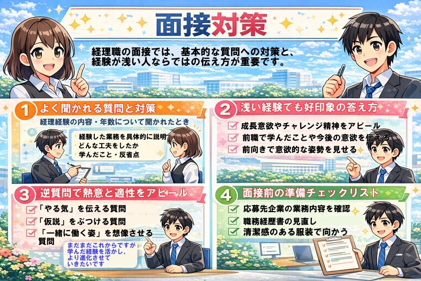 面接対策-経理職が未経験や浅い経験でも大丈夫！転職成功の鍵と面接突破法