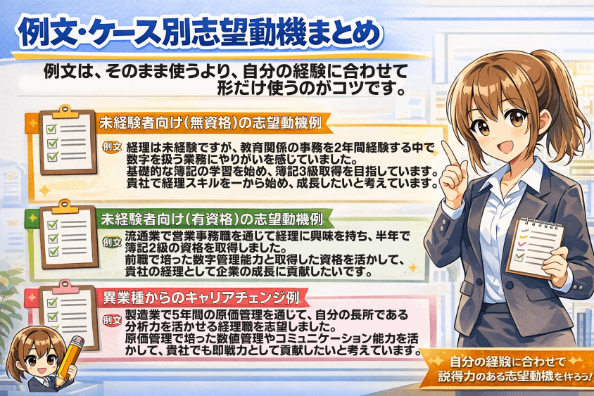 例文・ケース別志望動機まとめ-未経験から経理へ転職！内定する「経理に興味を持った理由」必勝法