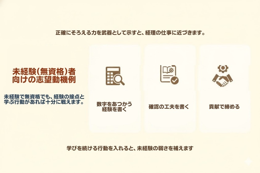 未経験(無資格)者向けの志望動機例-未経験から経理へ転職！内定する「経理に興味を持った理由」必勝法