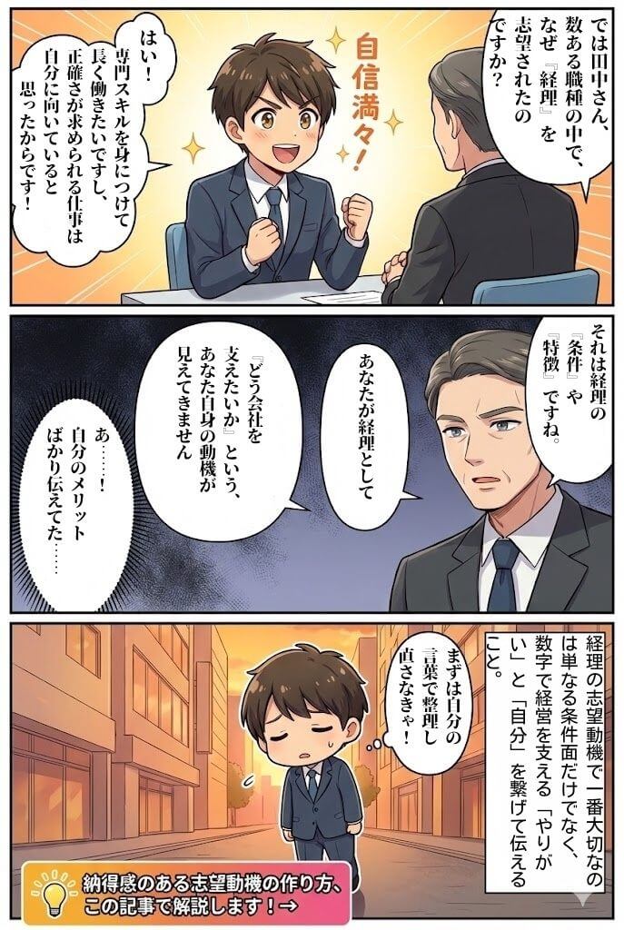 未経験から経理へ転職！内定する「経理に興味を持った理由」必勝法-マンガ