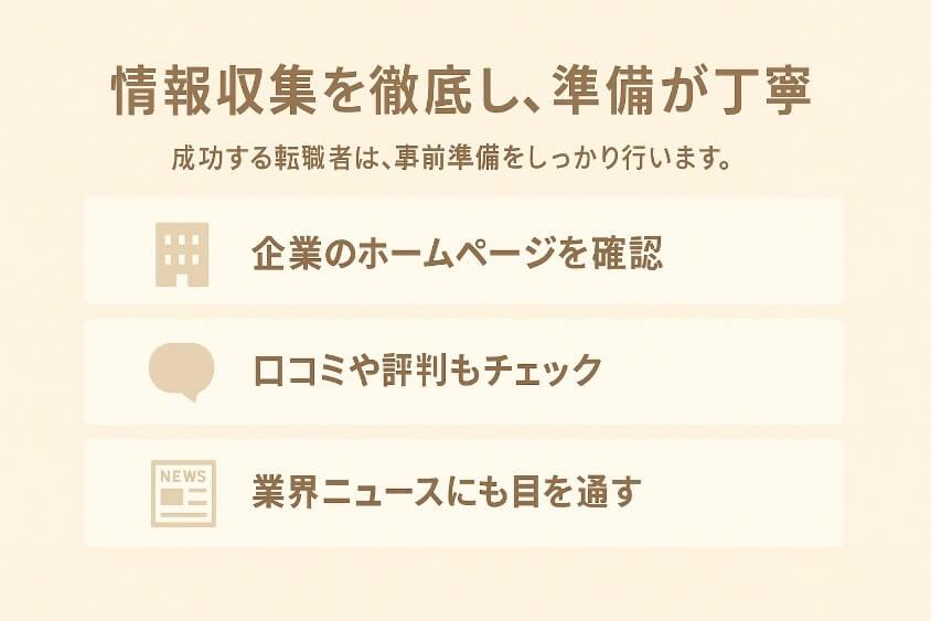 情報収集を徹底し、準備が丁寧-すぐ転職できる人6つの特徴と転職しにくい人2つの行動パターン
