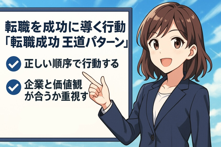 転職を成功に導く行動「転職成功王道パターン」-すぐ転職できる人6つの特徴と転職しにくい人2つの行動パターン