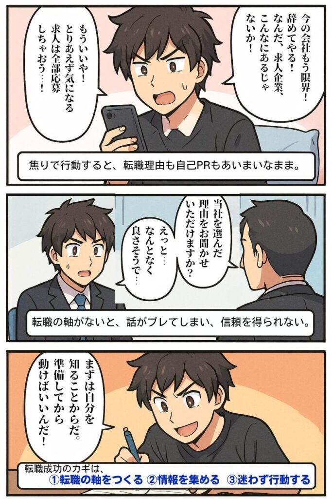 すぐ転職できる人6つの特徴と転職しにくい人2つの行動パターン-マンガ