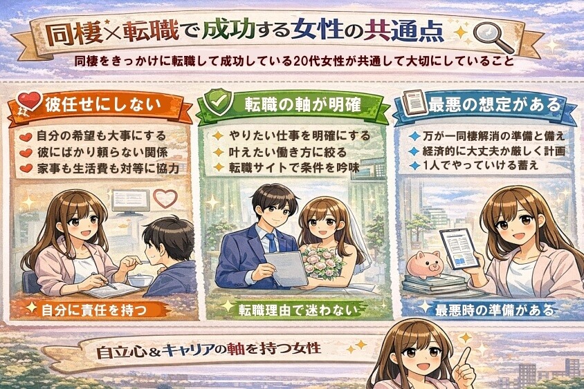 同棲×転職で成功する女性の共通点-【20代女性】同棲で転職 面接・働き方で後悔しないための完全ガイド