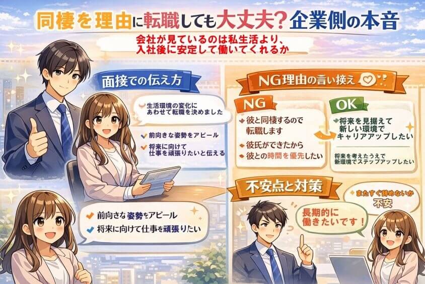 同棲を理由に転職しても大丈夫?企業側の本音-【20代女性】同棲で転職 面接・働き方で後悔しないための完全ガイド