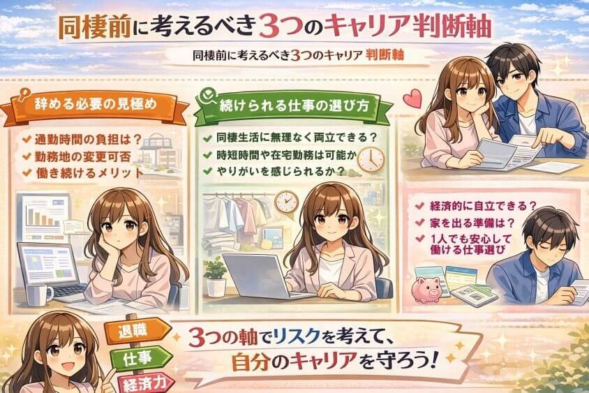 同棲前に考えるべき3つのキャリア判断軸-【20代女性】同棲で転職 面接・働き方で後悔しないための完全ガイド
