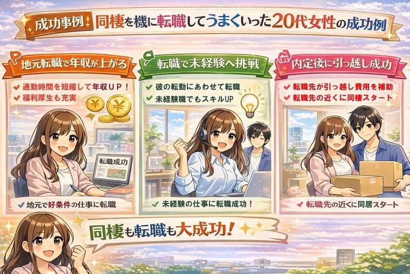 【成功事例】同棲を機に転職してうまくいった20代女性の体験談-【20代女性】同棲で転職 面接・働き方で後悔しないための完全ガイド